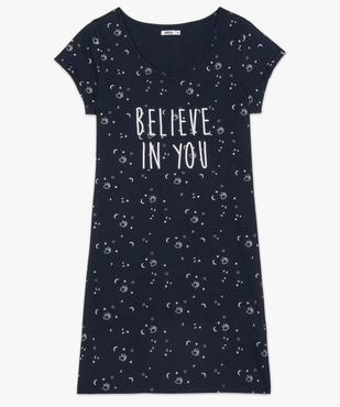 Chemise de nuit imprimée à manches courtes femme vue4 - GEMO 4G FEMME - GEMO