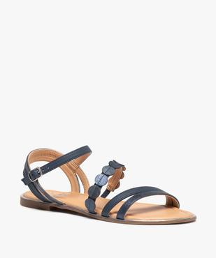 Sandales femme à talon plat coupe spéciale pied large vue2 - GEMO (CASUAL) - GEMO