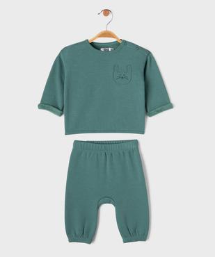Ensemble 2 pièces bébé garçon : sweat et pantalon vue1 - GEMO 4G BEBE - GEMO