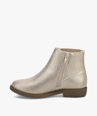 Boots filles à talon plat dessus uni métallisé vue3 - GEMO (ENFANT) - GEMO