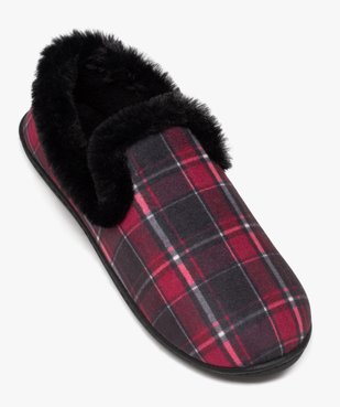 Chaussons femme pantoufles fourrées à carreaux - Isotoner vue5 - ISOTONER - GEMO
