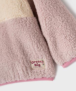 Sweat col camionneur en sherpa bébé fille vue2 - GEMO(BEBE DEBT) - GEMO