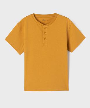 Tee-shirt manches courtes col tunisien garçon vue1 - GEMO (ENFANT) - GEMO