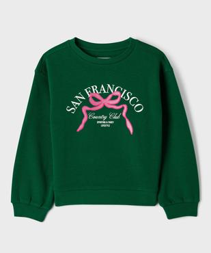 Sweat avec motif ruban brodé sur le buste fille vue1 - GEMO (ENFANT) - GEMO