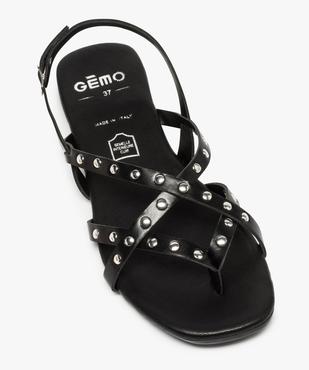Sandales femme à talon plat et brides ornées de clous  vue5 - GEMO (CASUAL) - GEMO