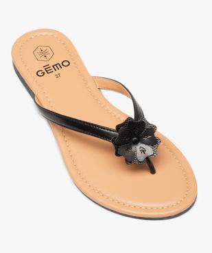 Tongs femme à petit talon plat et fleur sur l’entre-doigts vue5 - GEMO (CASUAL) - GEMO