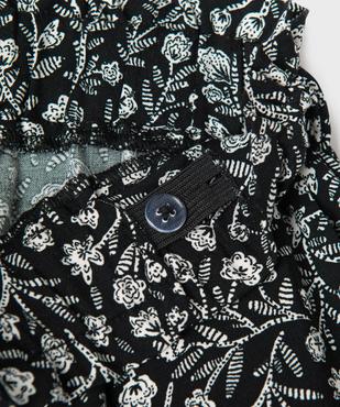 Pantalon fluide à motifs fleuris avec taille ajustable fille vue2 - GEMO 4G FILLE - GEMO