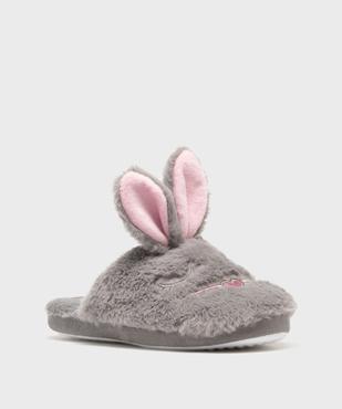 Chaussons mules en fourrure imitation avec oreilles de lapin femme vue2 - GEMO 4G FEMME - GEMO