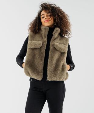 Gilet sans manches en fourrure imitation femme vue2 - GEMO 4G FEMME - GEMO