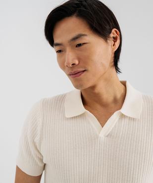 Polo à manches courtes en maille fantaisie homme vue2 - GEMO (HOMME) - GEMO