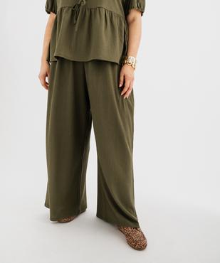 Pantalon fluide en maille gaufrée femme grande taille vue1 - GEMO 4G GT - GEMO