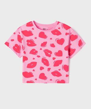 Tee-shirt manches courtes imprimé coupe oversize fille vue1 - GEMO 4G FILLE - GEMO
