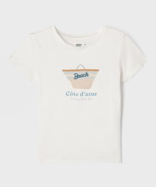 Tee-shirt manches courtes à motif estival en relief fille vue5 - GEMO 4G FILLE - GEMO