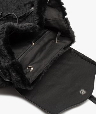 Sac à dos femme en matière peluche vue3 - GEMO (ACCESS) - GEMO
