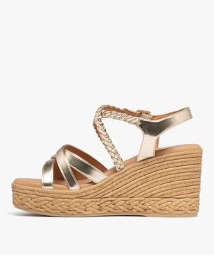 Sandales à brides avec semelle plateforme aspect corde femme - Valentina Baldano vue4 - VALENTINA BALDA - GEMO