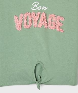 Tee-shirt manches courtes avec motif en relief et noeud fille vue2 - GEMO (ENFANT) - GEMO