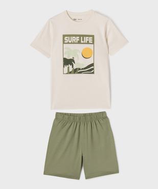 Pyjashort bicolore avec motif surf garçon vue1 - GEMO 4G GARCON - GEMO