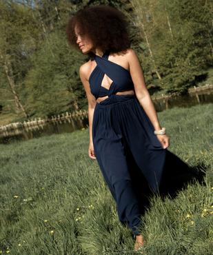 Robe longue dos-nu multi-look en viscose femme vue5 - GEMO(FEMME PAP) - GEMO