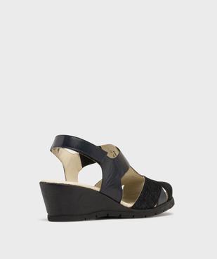 Sandales confort dessus cuir fermeture scratch femme vue4 - G'FLEX - GEMO