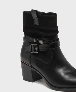 Bottines à talon avec tige drapée et brides à la cheville femme - Emilia Rosa vue6 - EMILIA ROSA - GEMO