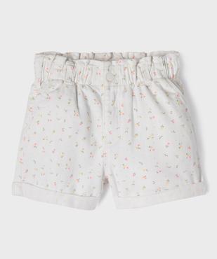 Short en toile de coton imprimée avec taille paperbag fille vue5 - GEMO (ENFANT) - GEMO
