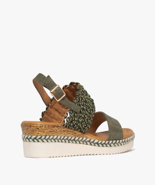 Sandales femme à talon compensé avec bride large ondulée fantaisie vue4 - SANS MARQUE - GEMO