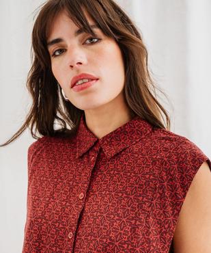 Blouse sans manches imprimée avec liens à nouer femme vue4 - GEMO 4G FEMME - GEMO