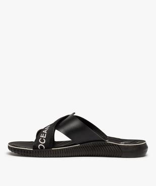 Sandales homme mules à larges brides croisées vue3 - GEMO (CASUAL) - GEMO