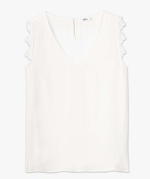 Blouse femme sans manches en crêpe et dentelle vue4 - GEMO(FEMME PAP) - GEMO