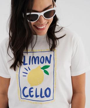 Tee-shirt manches courtes avec motif coloré femme vue2 - GEMO 4G FEMME - GEMO