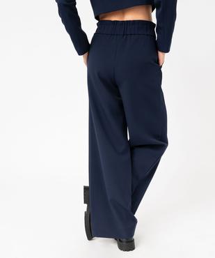 Pantalon fluide coupe large avec taille élastique femme vue3 - GEMO(FEMME PAP) - GEMO