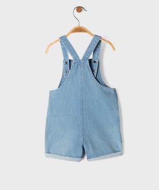 Salopette courte en coton avec motifs brodés bébé fille vue4 - GEMO(BEBE DEBT) - GEMO