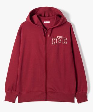 Sweat zippé à capuche coupe large fille vue2 - GEMO (JUNIOR) - GEMO