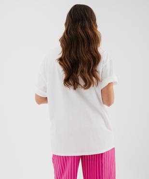 Tee-shirt manches courtes en jersey de coton imprimé femme vue4 - GEMO(FEMME PAP) - GEMO