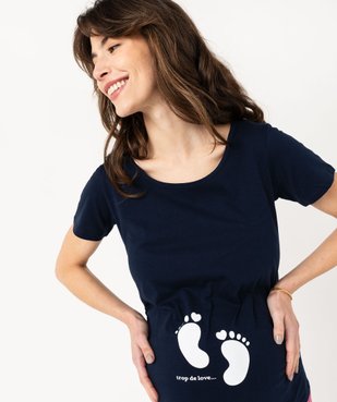 Tee-shirt de grossesse imprimé à manches courtes vue1 - GEMO 4G FEMME - GEMO