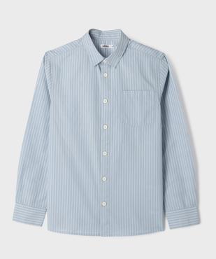 Chemise rayée en coton garçon vue1 - GEMO (JUNIOR) - GEMO
