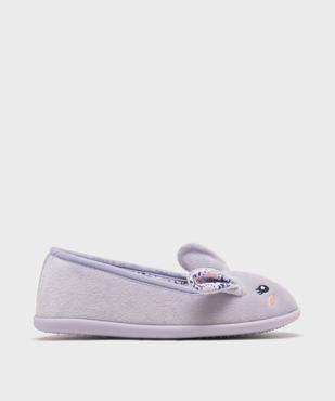 Chaussons ballerines en velours imprimé lapin en relief fille vue1 - GEMO (ENFANT) - GEMO