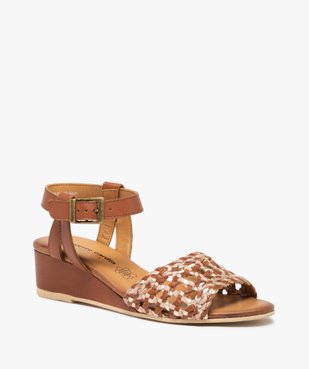 Sandales femme à talon et brides tressées cuir – Pierre Cardin  vue2 - PIERRE CARDIN D - GEMO