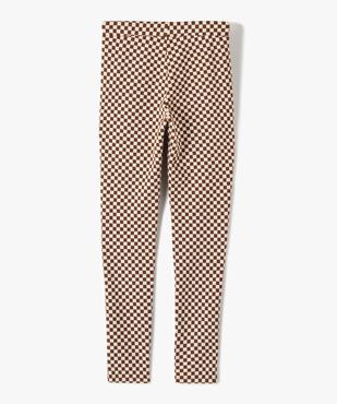 Pantalon fille ajusté à taille élastiquée à carreaux vue4 - GEMO (JUNIOR) - GEMO