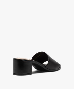 Mules femme à talon carré dessus cuir uni vue4 - GEMO(URBAIN) - GEMO