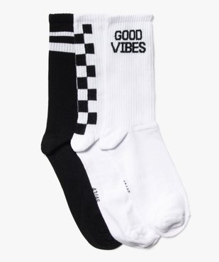 Chaussettes de sport hautes homme (lot de 3) vue1 - GEMO(HOMWR HOM) - GEMO