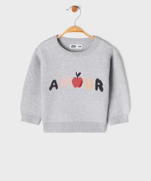 Pull en maille épaisse avec message bébé fille vue1 - GEMO(BEBE DEBT) - GEMO