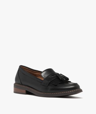 Mocassins femme classiques à franges et petit noeud vue3 - FOLLOW ME - GEMO