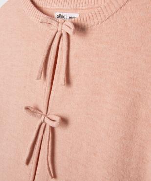 Pull gilet avec noeud sur l’avant fille  vue4 - GEMO (JUNIOR) - GEMO
