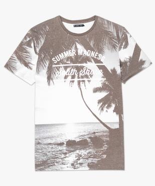 Tee-shirt à manches courtes avec imprimé plage all over vue4 - GEMO (HOMME) - GEMO