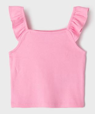 Débardeur court en maille côtelée avec bretelles à volants fille vue3 - GEMO 4G FILLE - GEMO