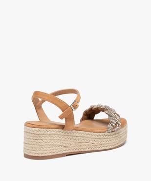 Sandales femme compensées à bride strass tressée vue5 - GEMO(URBAIN) - GEMO