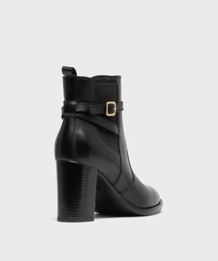 Bottines en cuir à talon haut avec fermeture zippée femme - Tanéo vue4 - TANEO - GEMO