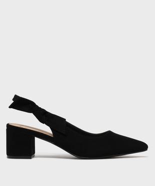 Escarpins slingbacks en suédine à talon large et bout pointu femme - Valentina Baldano vue1 - VALENTINA BALDA - GEMO