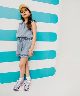 Blouse en jean à bretelles et coupe courte fille vue6 - GEMO (ENFANT) - GEMO